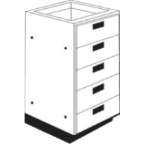Five Drawer Unit (with lock)
