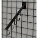 Grid Waterfall Hook, Black, 16" Long , 5 Hooks, 3/4" Square Tubing